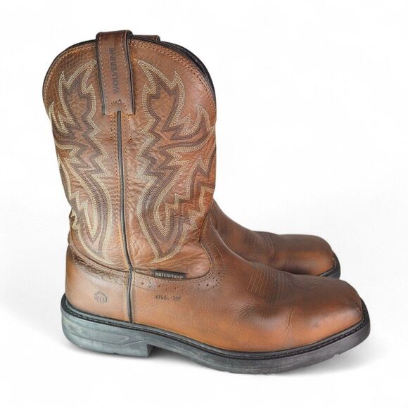 Wolverine Rancher Steel Toe Wellington Work Boots Brown W080150 Men's 12M - Picture 5 of 12